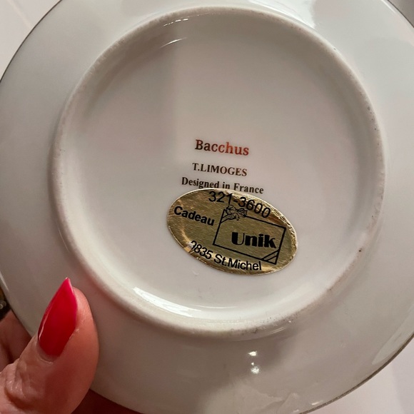 2Bacchus T. Limoges Porcelain Covered Trinket Dish & oval serving platter France - Picture 5 of 9